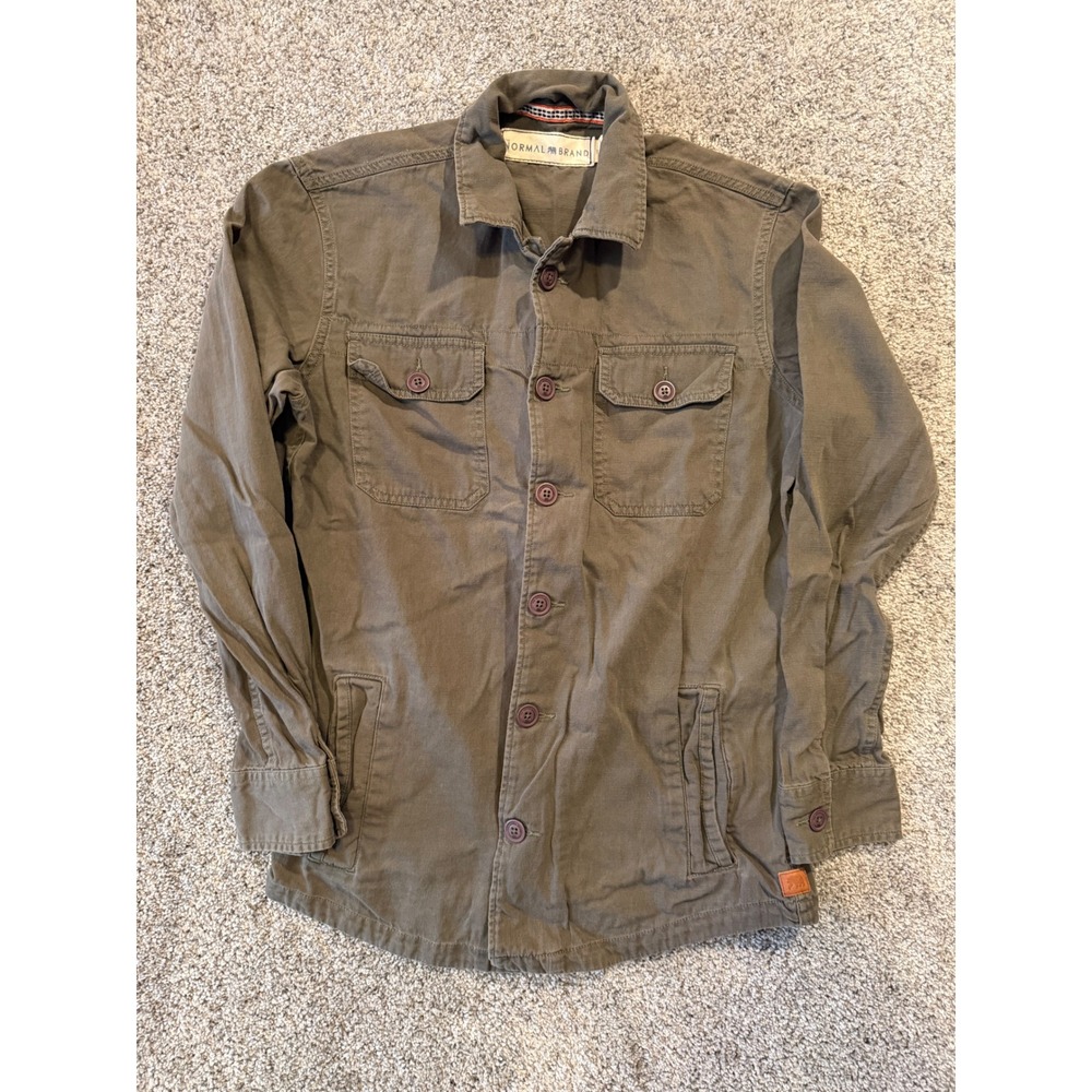 The Normal Brand Shirt Jacket Womens S Green Utility Shacket Workwear Pocket